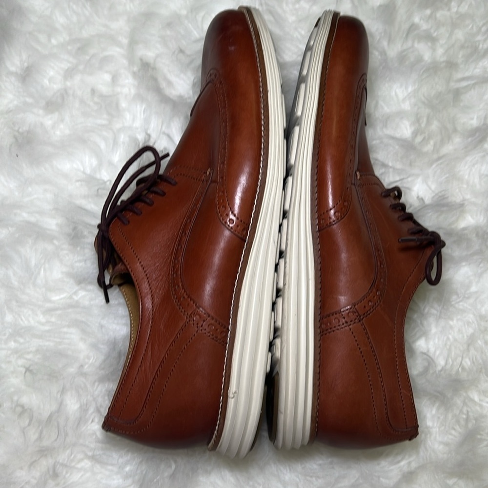Cole Haan Men's Size US 13 M Grand.OS Brown Leather Wingtip Oxford Shoes C26471 - Picture 5 of 6